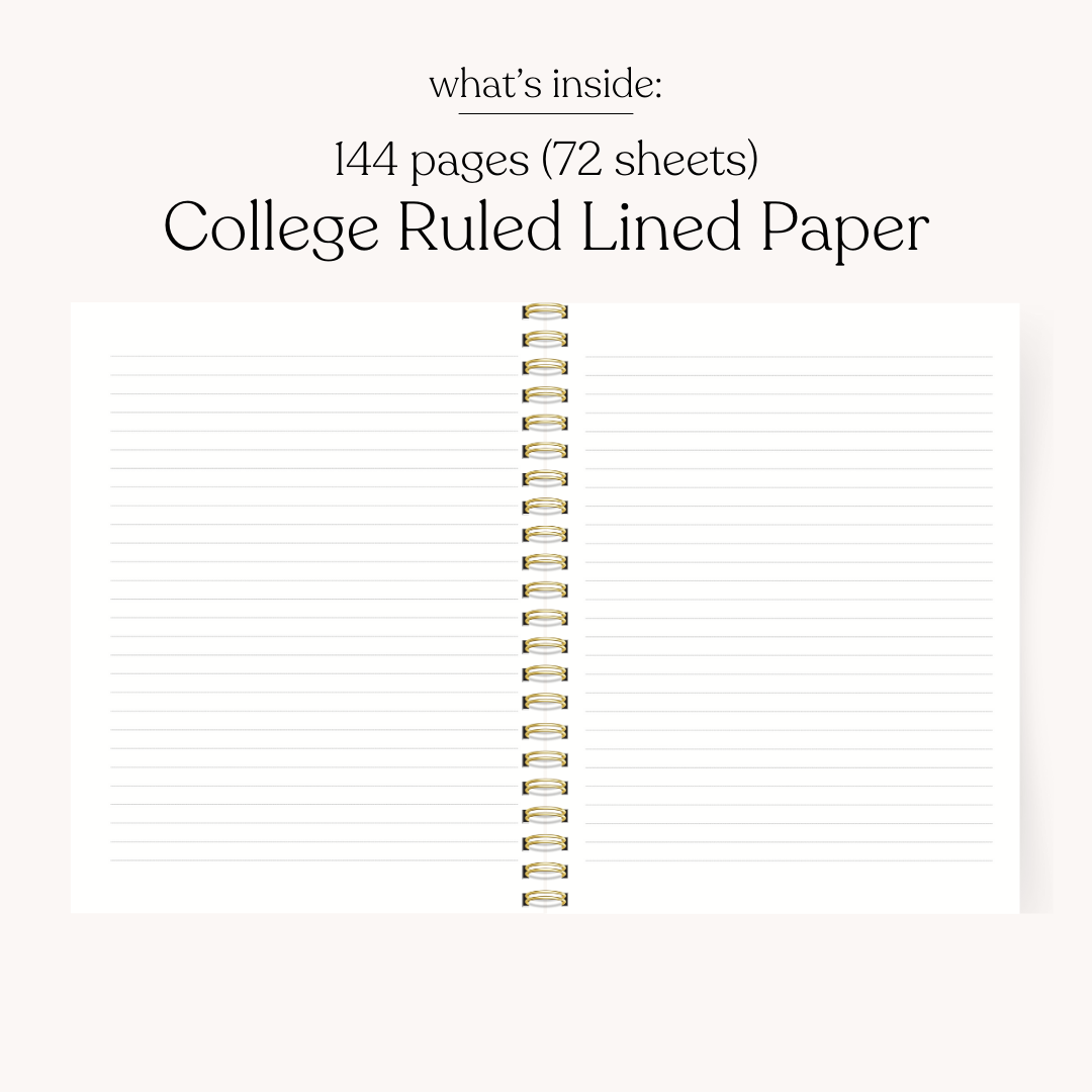 BLACK FLORAL
HARDCOVER SPIRAL NOTEBOOK, 7X9"