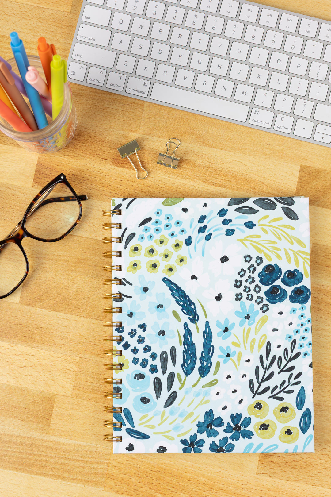 WATERFALL FLORAL
HARDCOVER SPIRAL NOTEBOOK, 7X9"