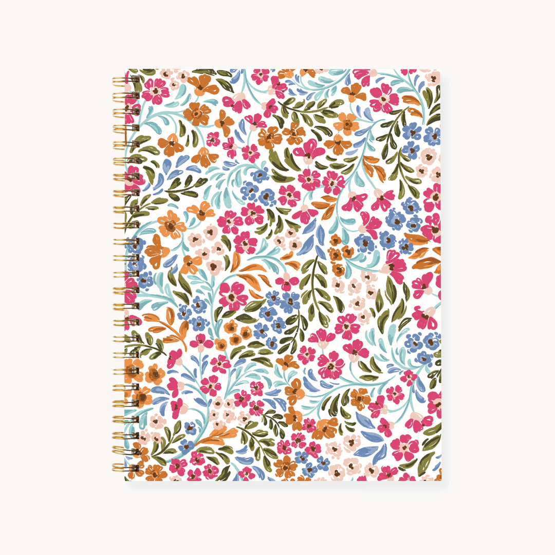 FLORAL FILIGREE
HARDCOVER SPIRAL NOTEBOOK, 7X9"