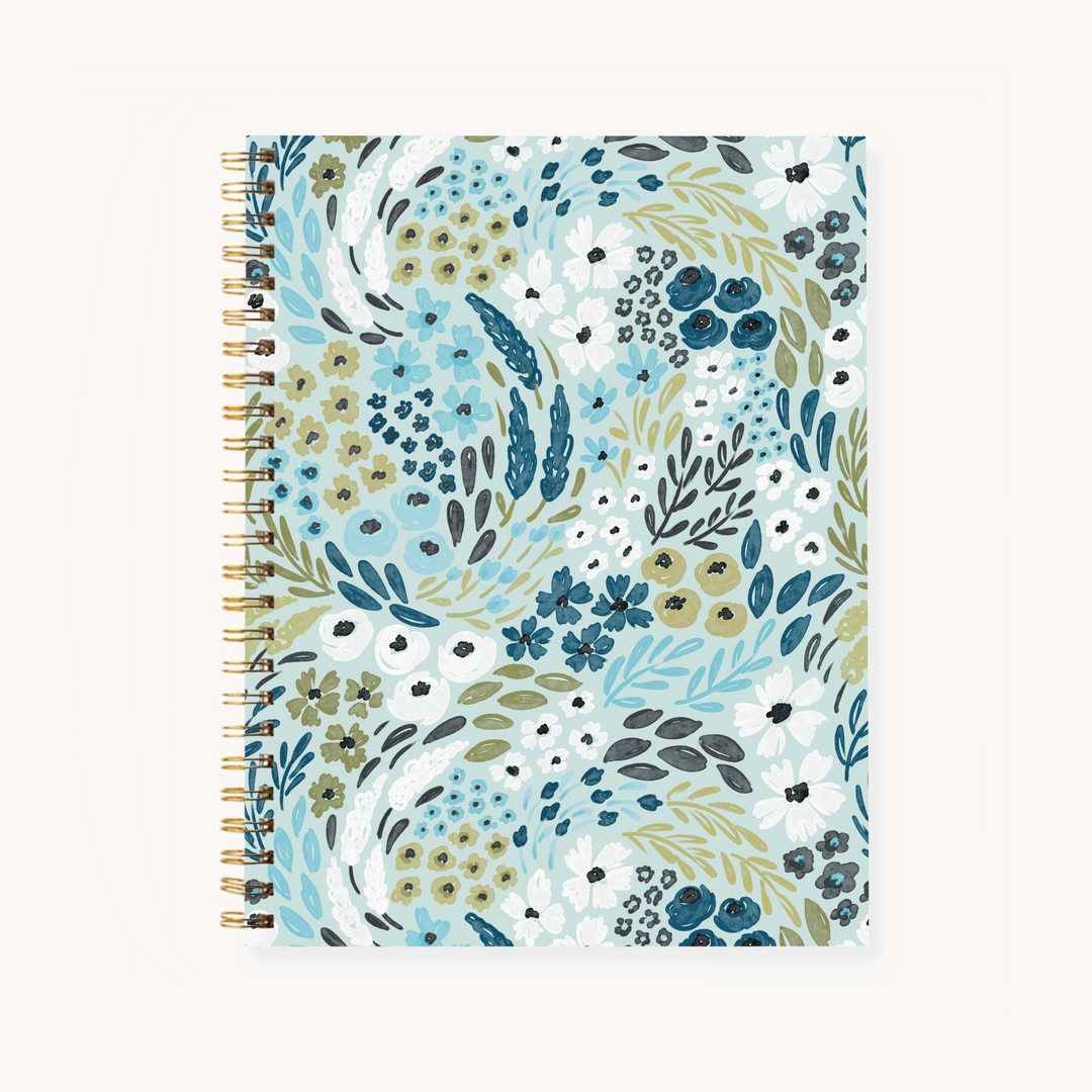 WATERFALL FLORAL
HARDCOVER SPIRAL NOTEBOOK, 7X9"