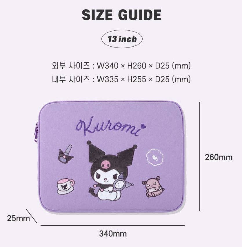 Sanrio My Melody Premium 13" Laptop Tablet Cover Case: Kuromi