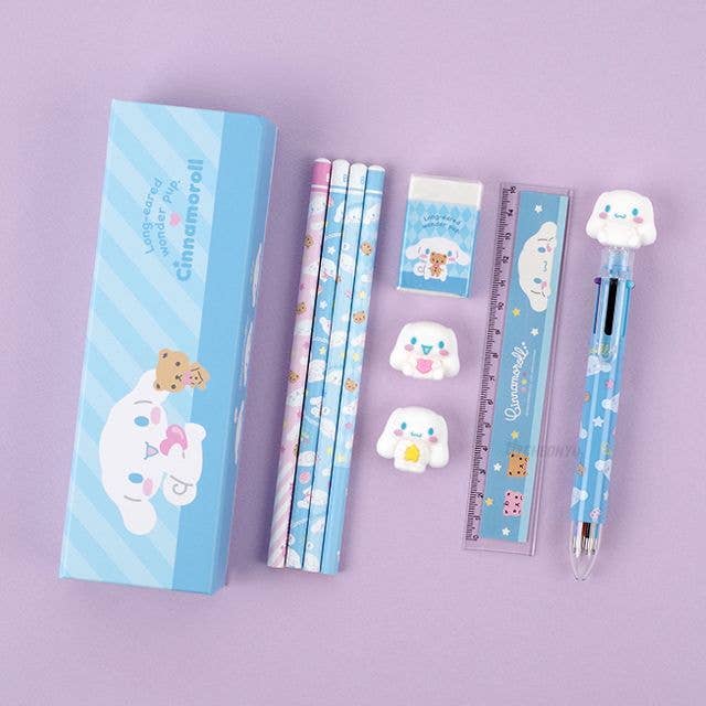 Sanrio Cinnamoroll Stationery Pencil, Pen, case Gift SET: Cinnamoroll