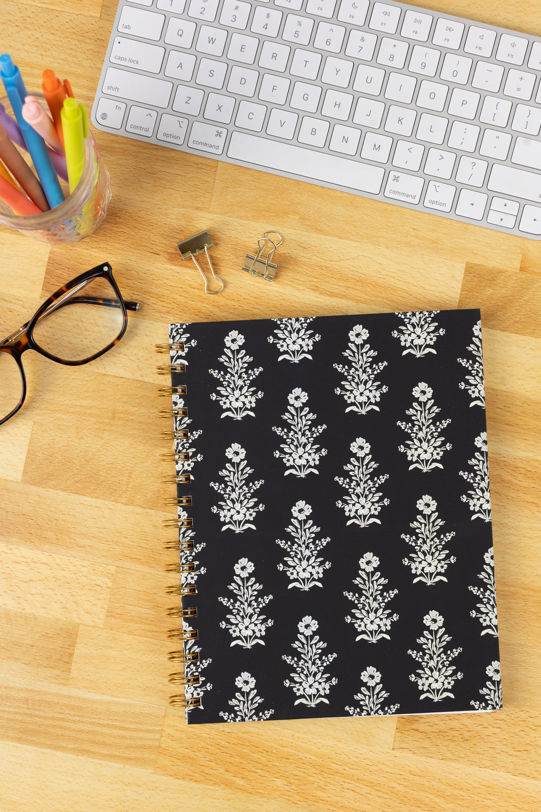 MIDNIGHT DAMASK
HARDCOVER SPIRAL NOTEBOOK, 7X9"