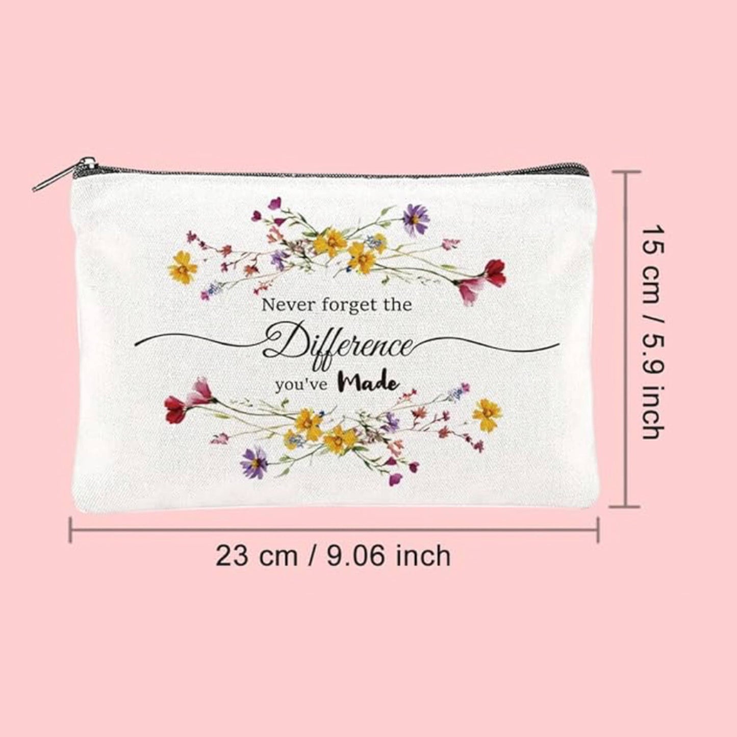 Inspirational themed cosmetic bags
