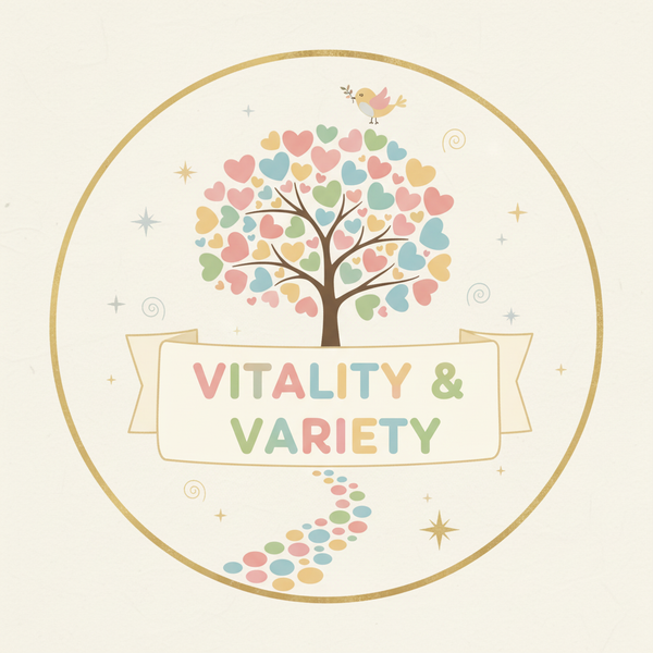 Vitality & Variety Logo - Cute Design (No Vegetables)